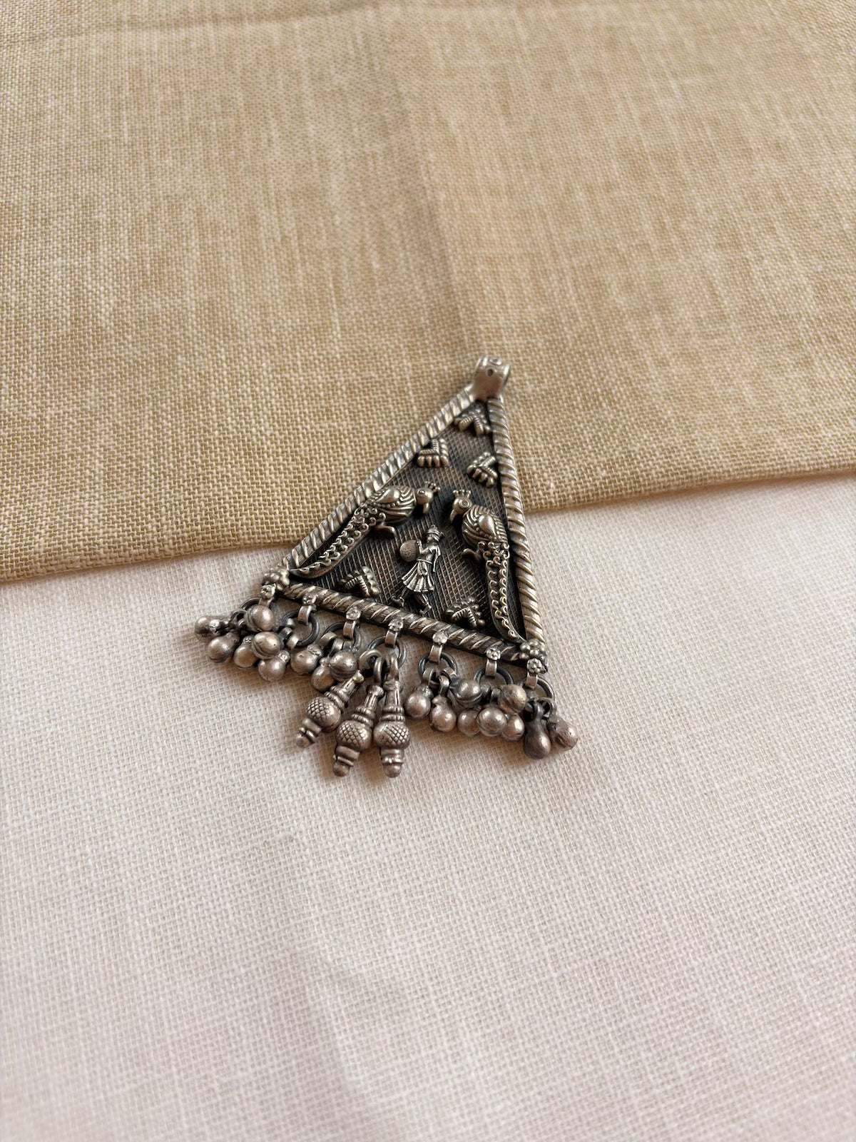 Pure Silver Tribal Triangle Pendant