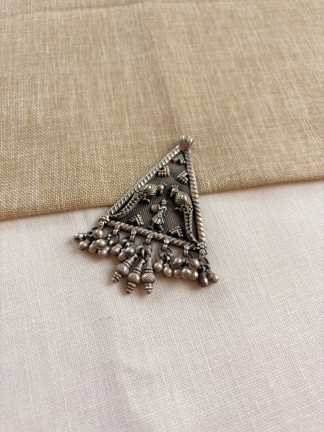 Pure Silver Tribal Triangle Pendant