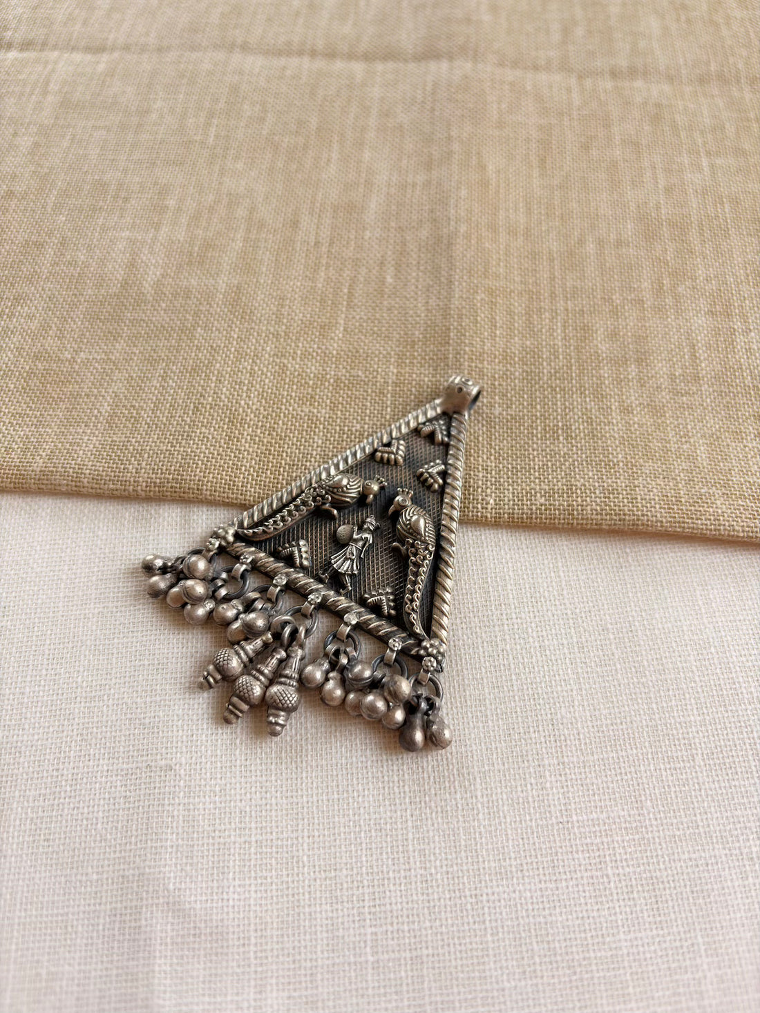 Pure Silver Tribal Triangle Pendant