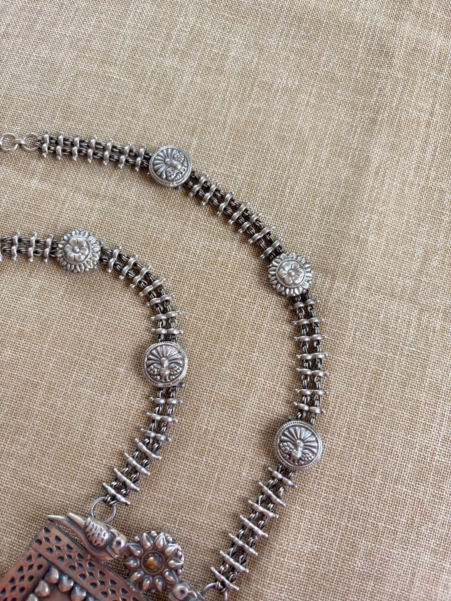Silver Oxidised Traditional Ghungroo Necklace
