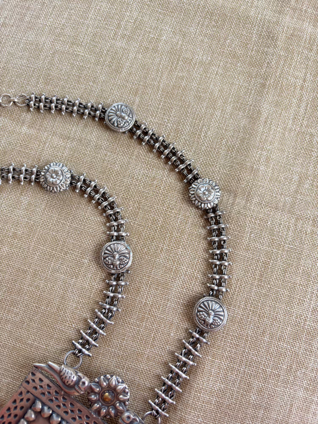 Silver Oxidised Traditional Ghungroo Necklace
