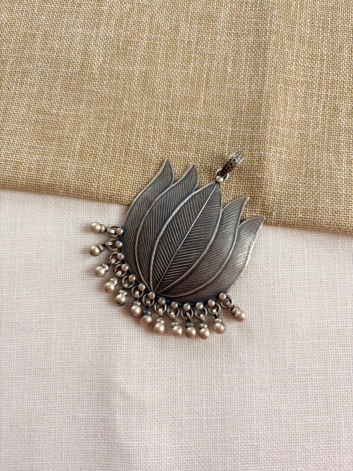 Pure Silver Tribal Lotus Pendant