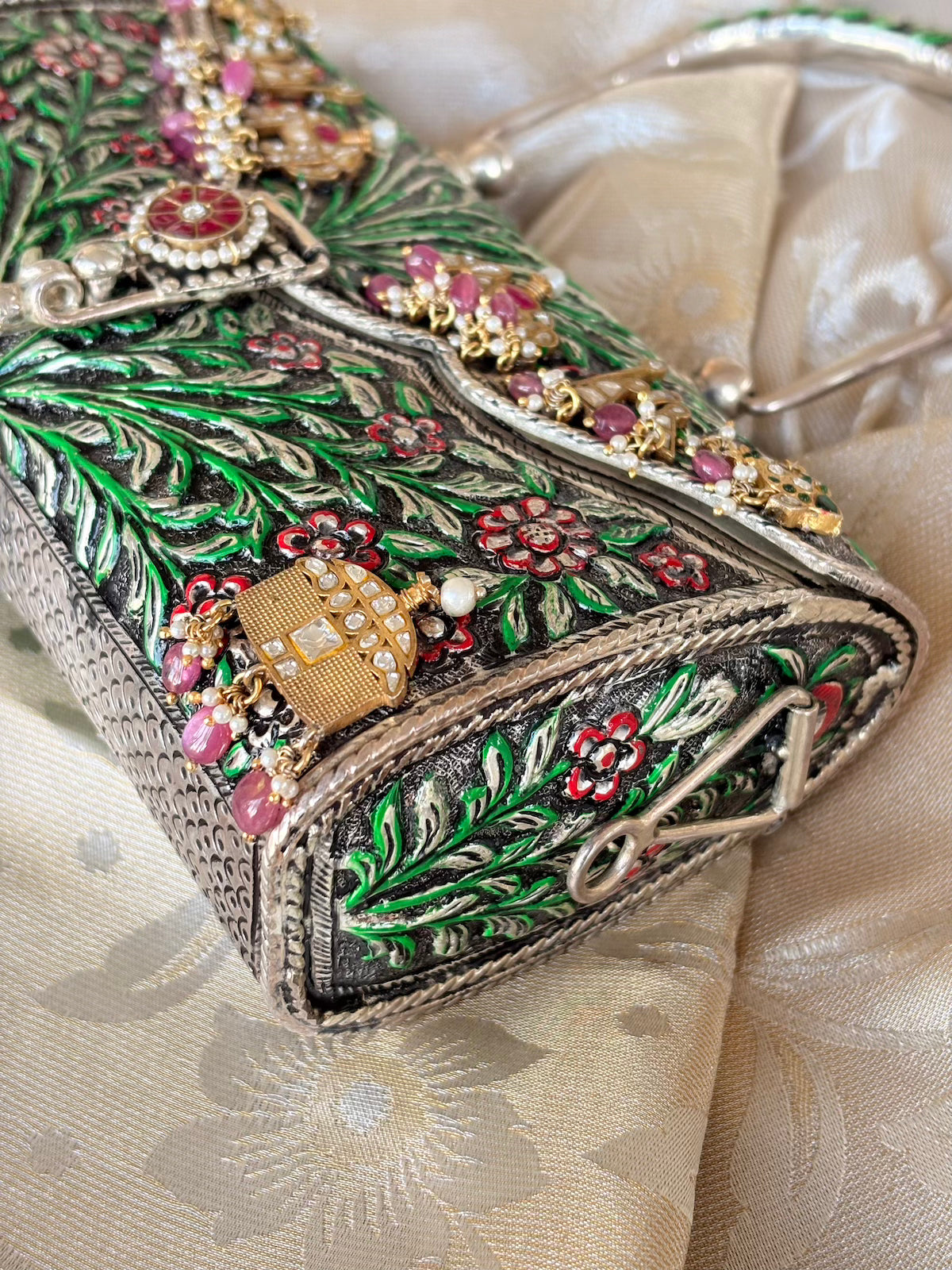 Silver Green Garden Purse