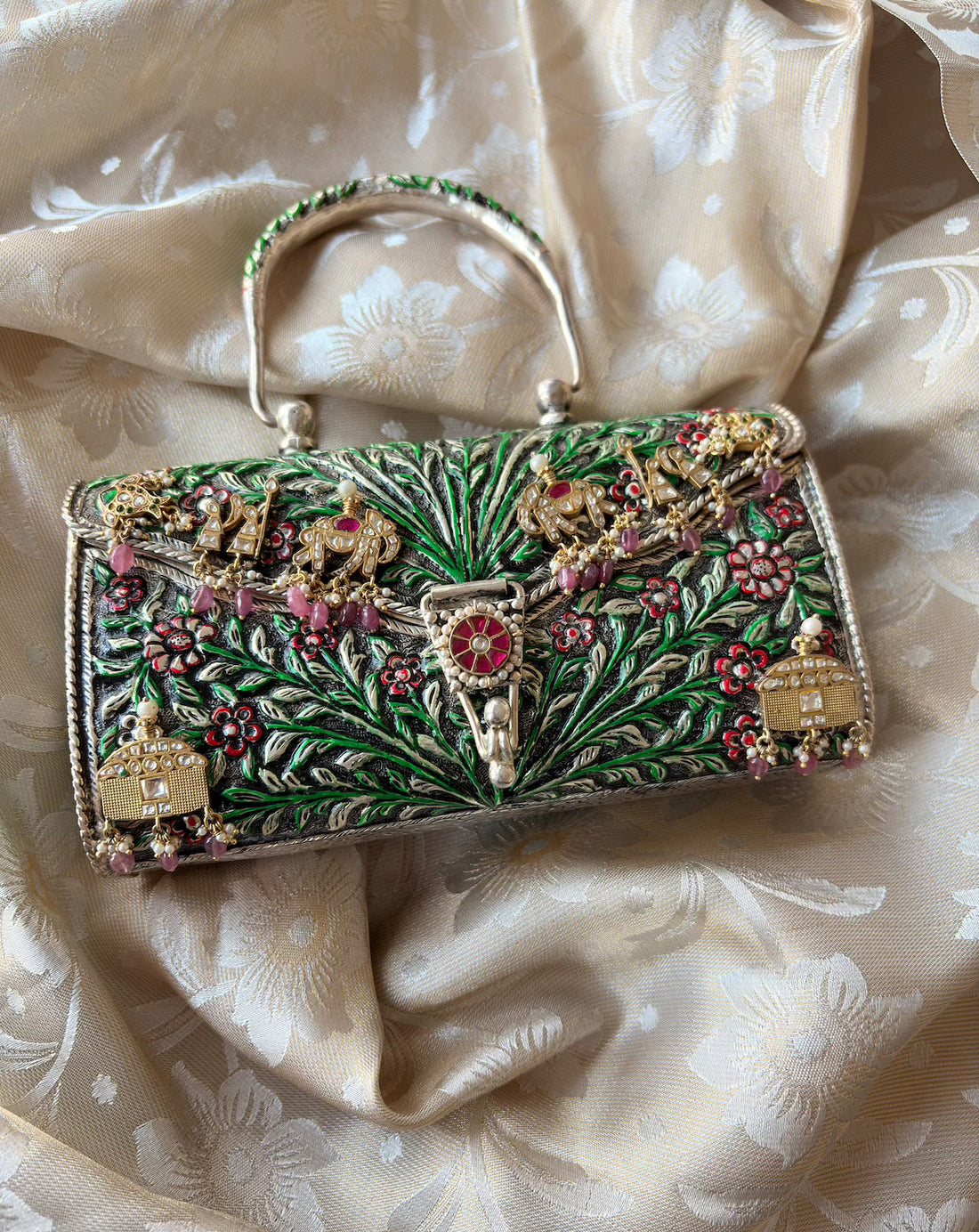 Silver Green Garden Purse