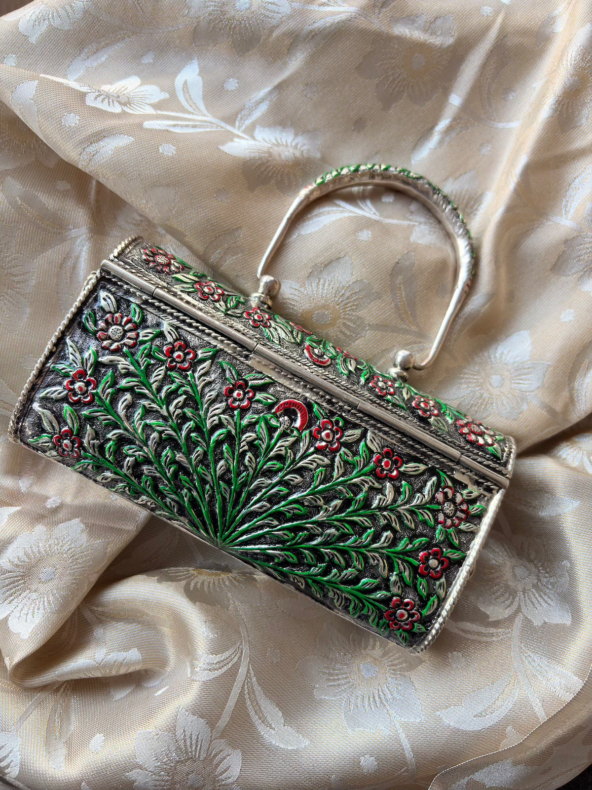 Silver Green Garden Purse