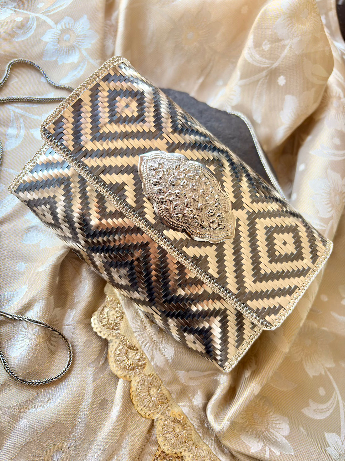 Silver Bridal Clutch Purse