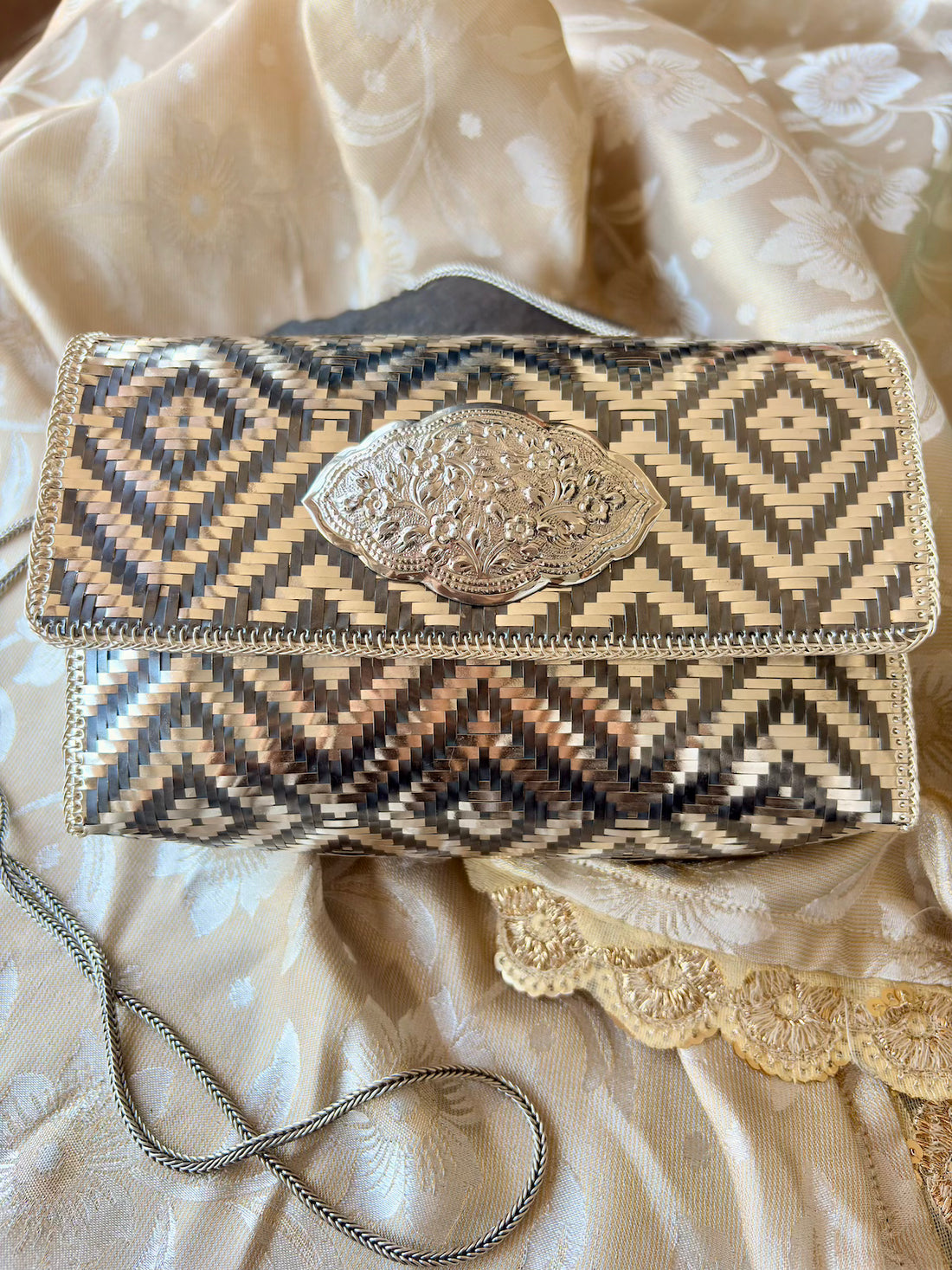 Silver Bridal Clutch Purse