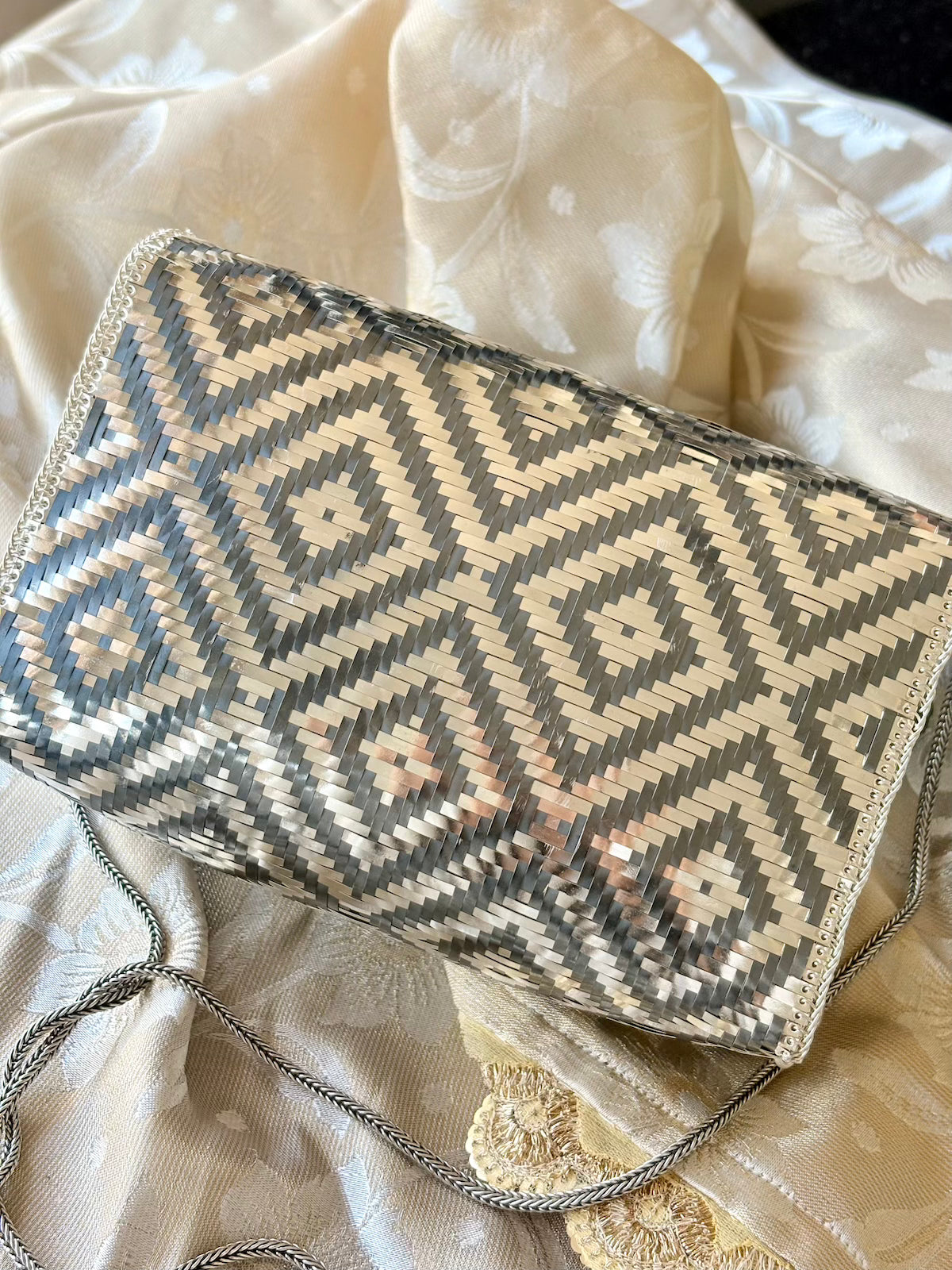 Silver Bridal Clutch Purse