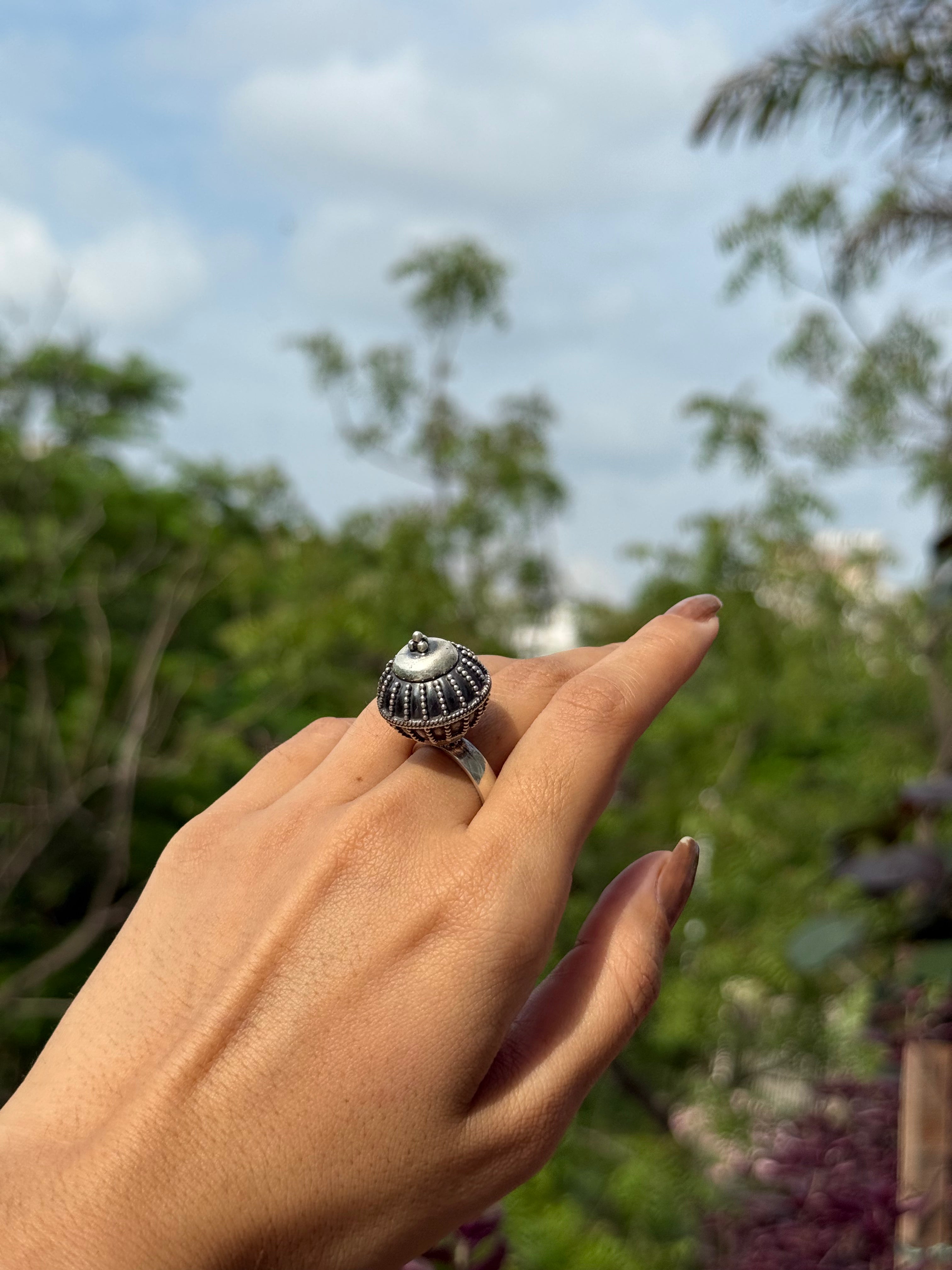 Silver Oxidised Ring