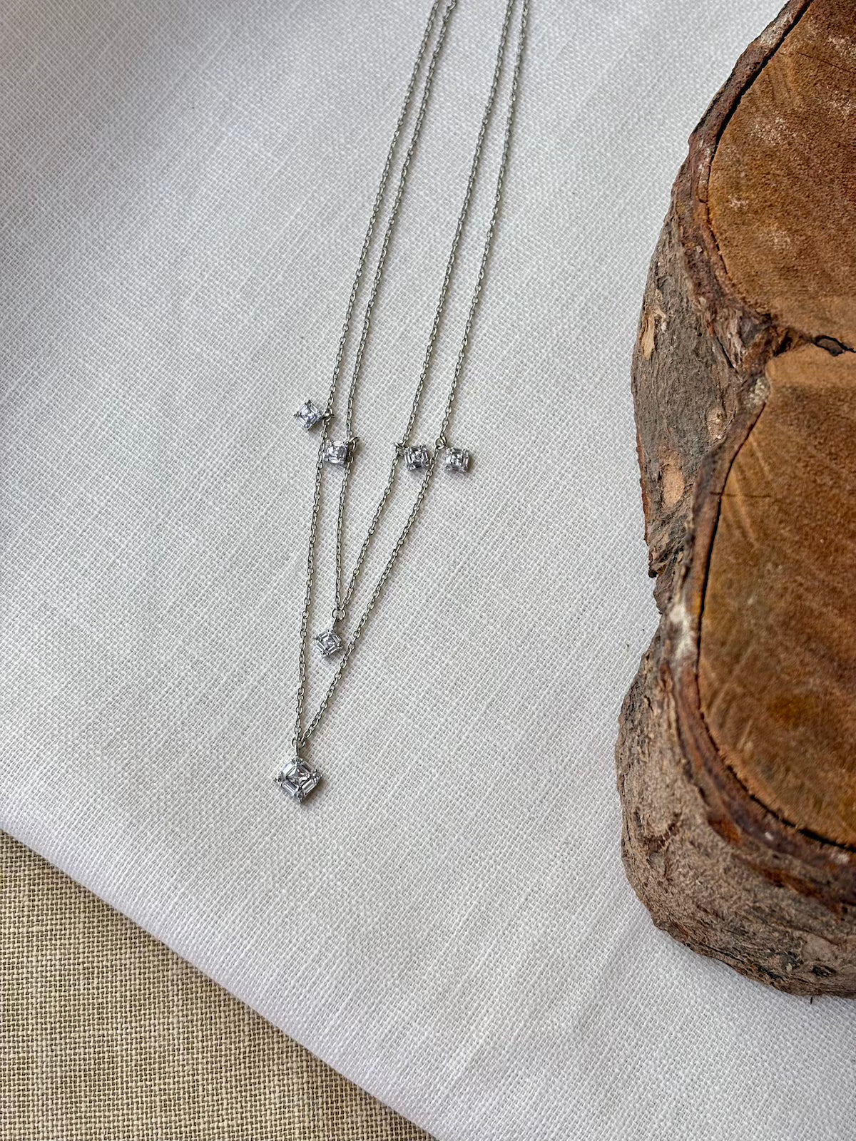 Silver Double Layered Necklace