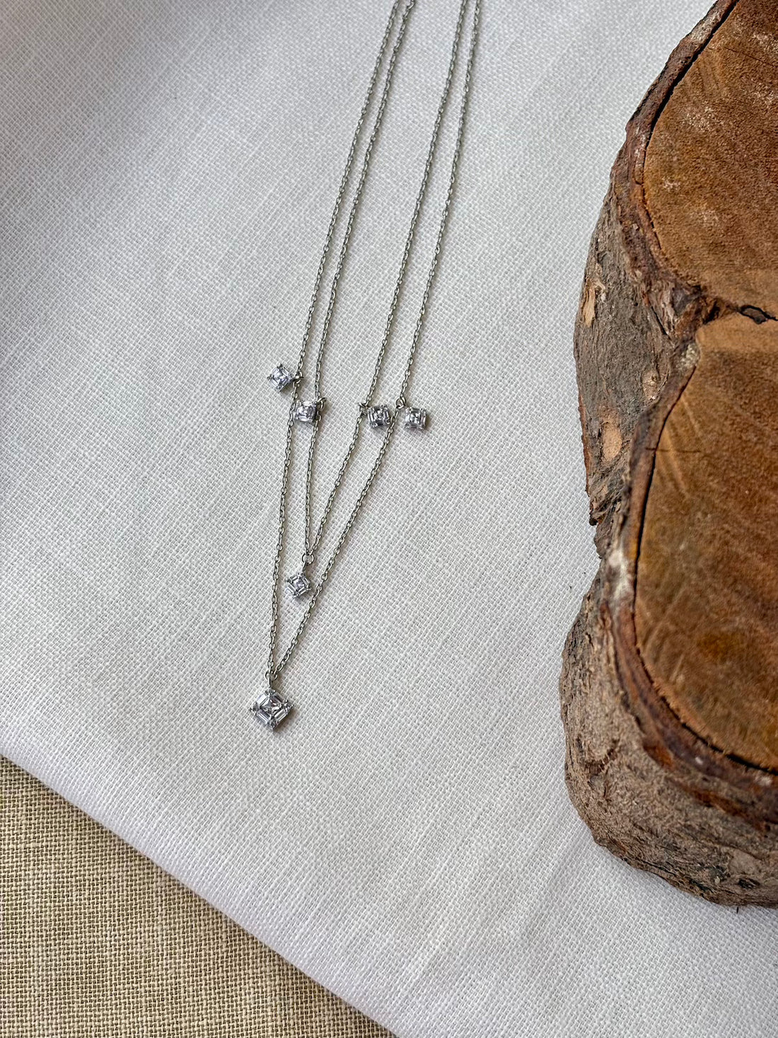 Silver Double Layered Necklace