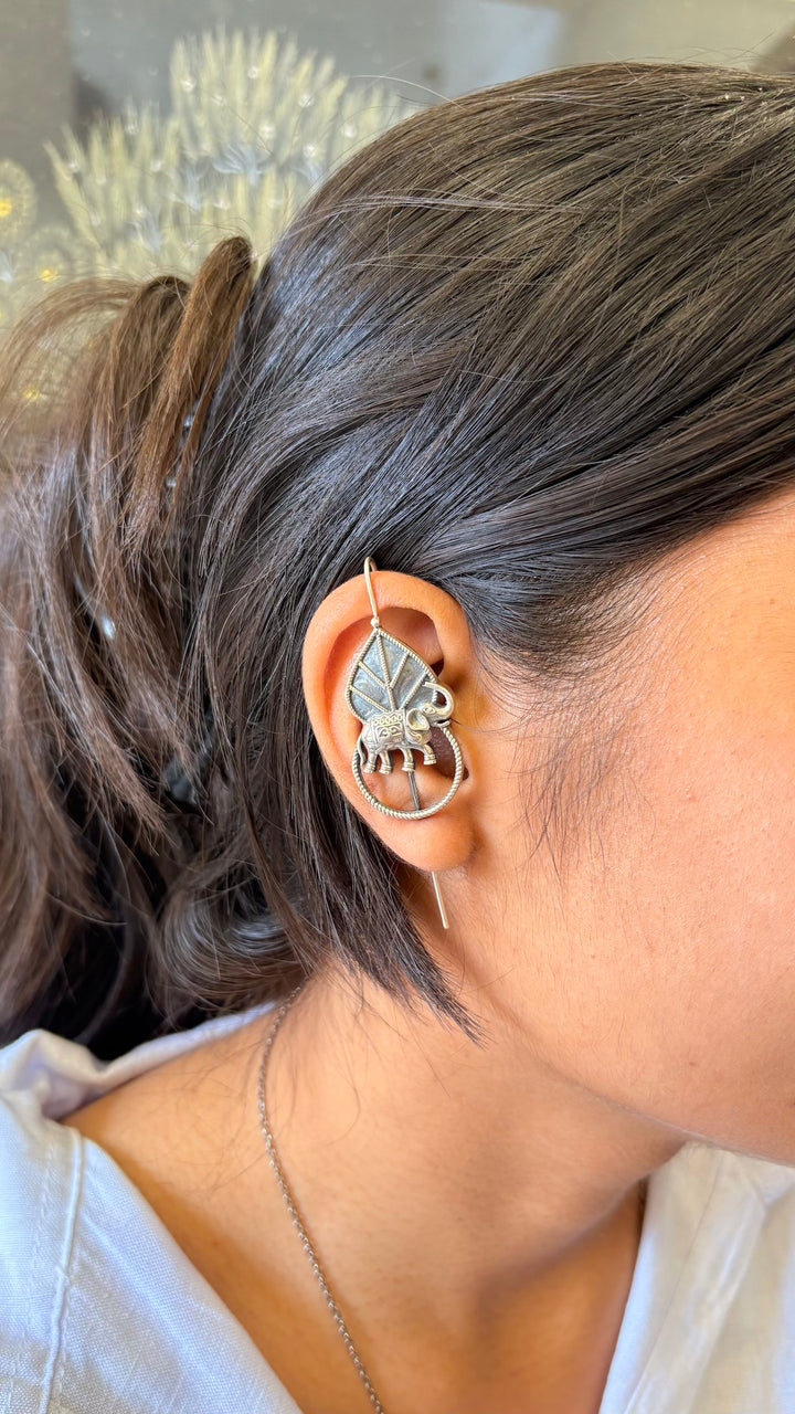 Silver Boho Oxidised Bugadi