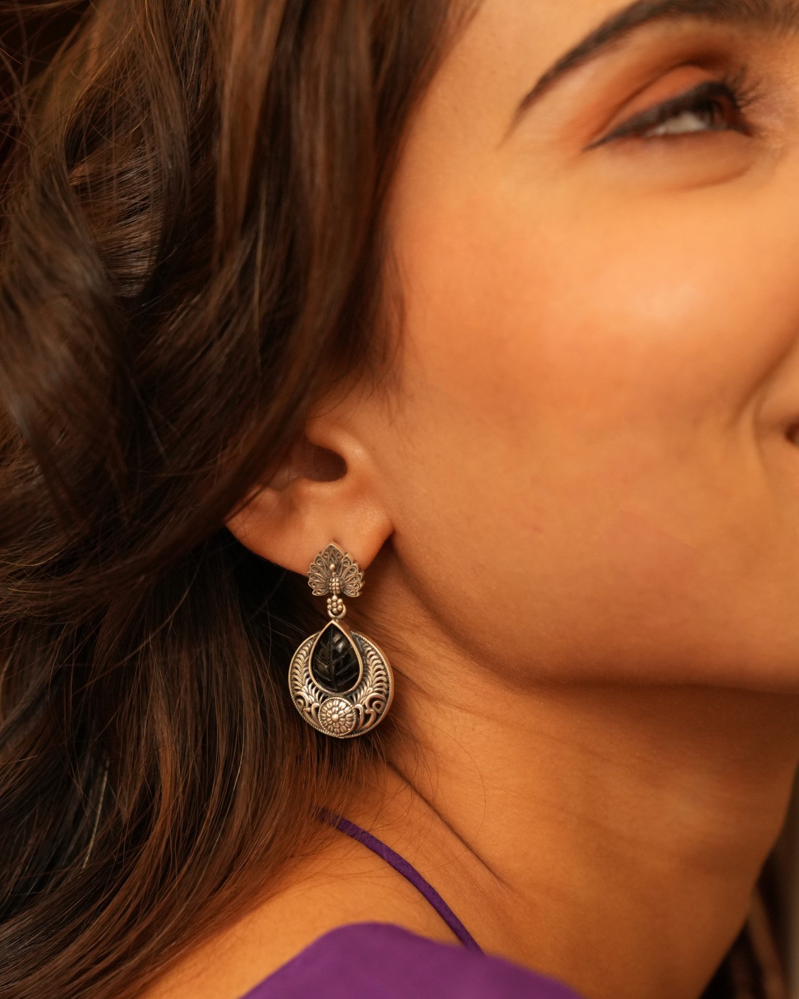 Oxidised Minimal Earrings
