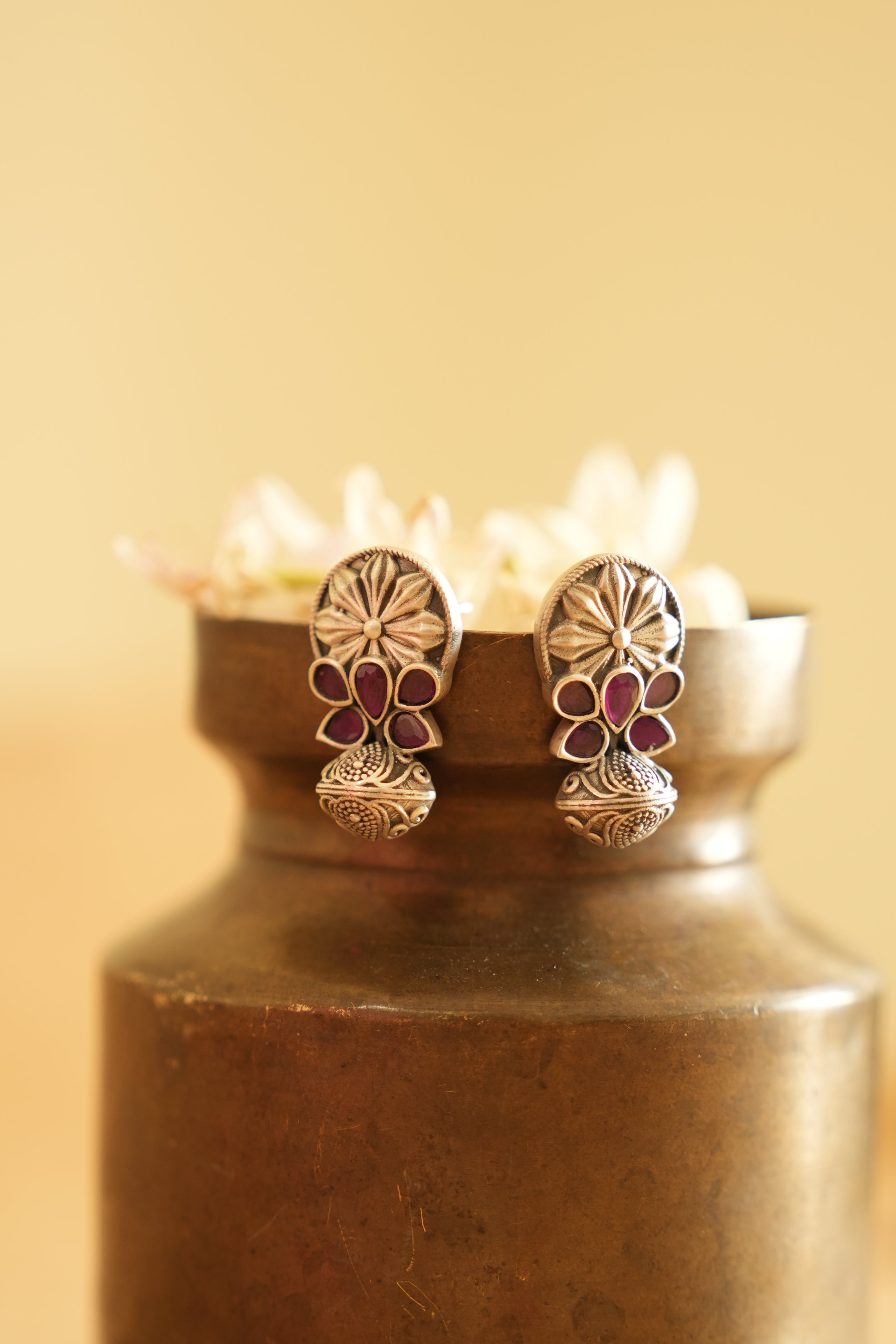 Oxidised Silver Earring