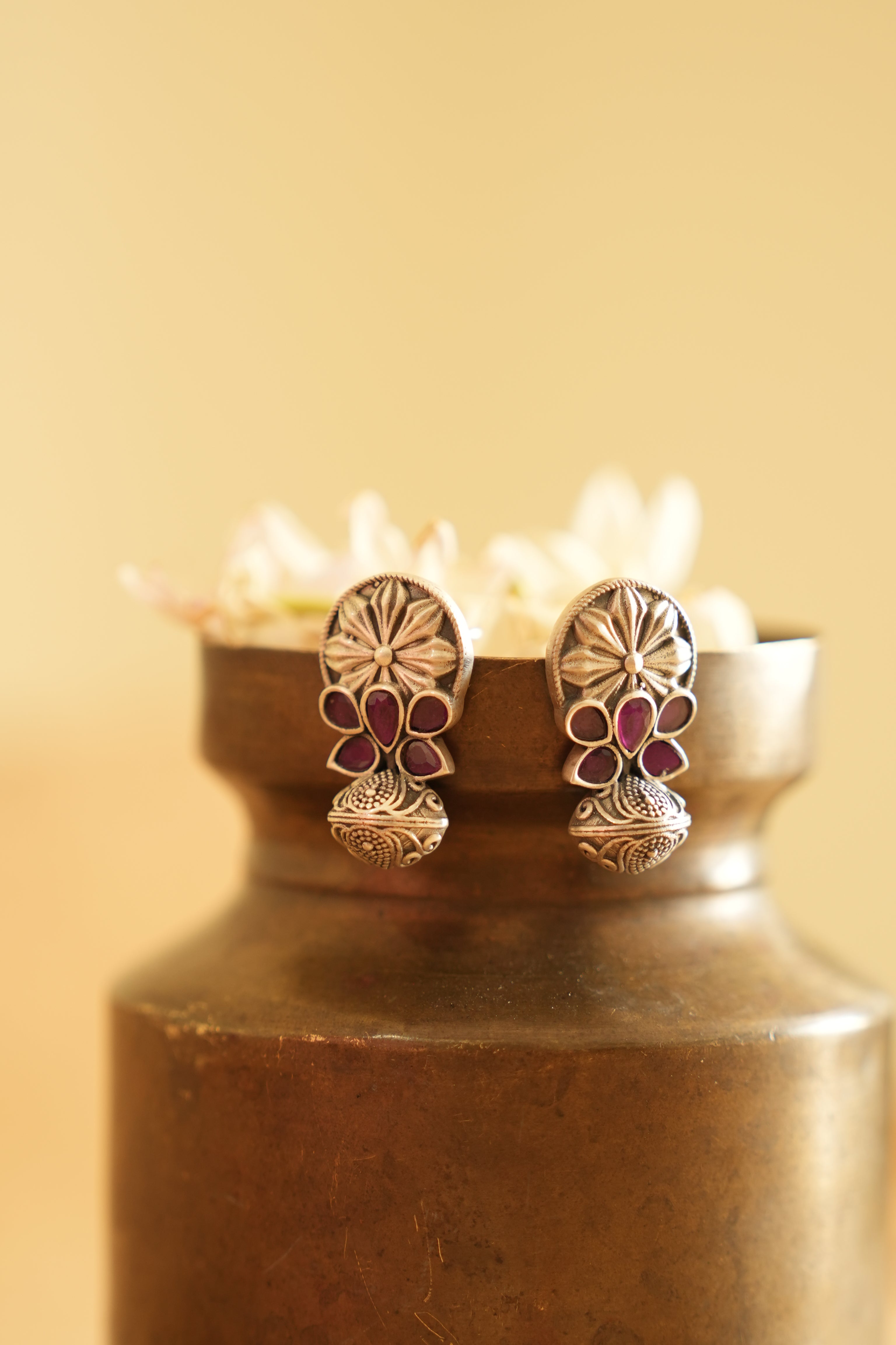 Oxidised Silver Earring