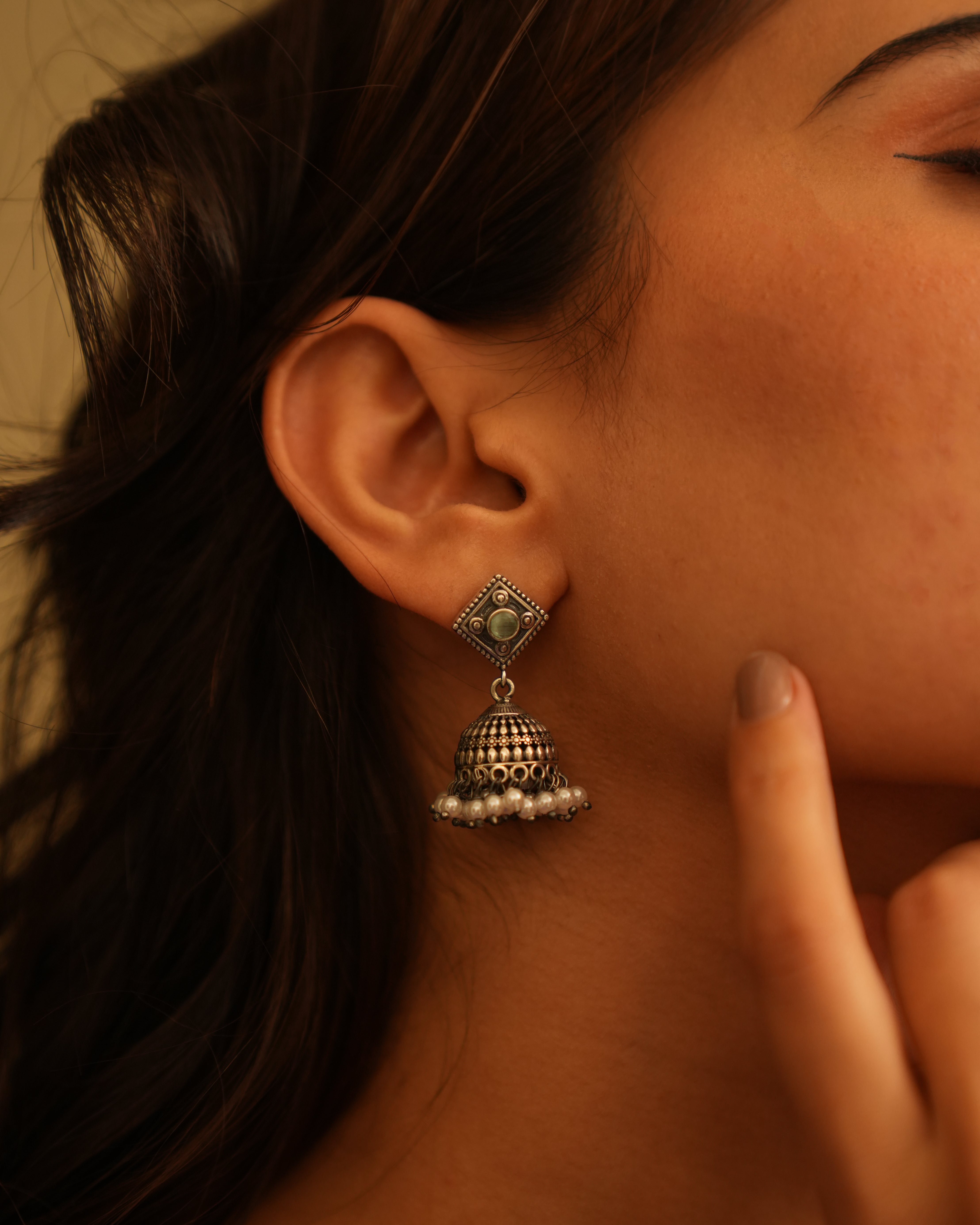 Oxidised Silver Earrings 
