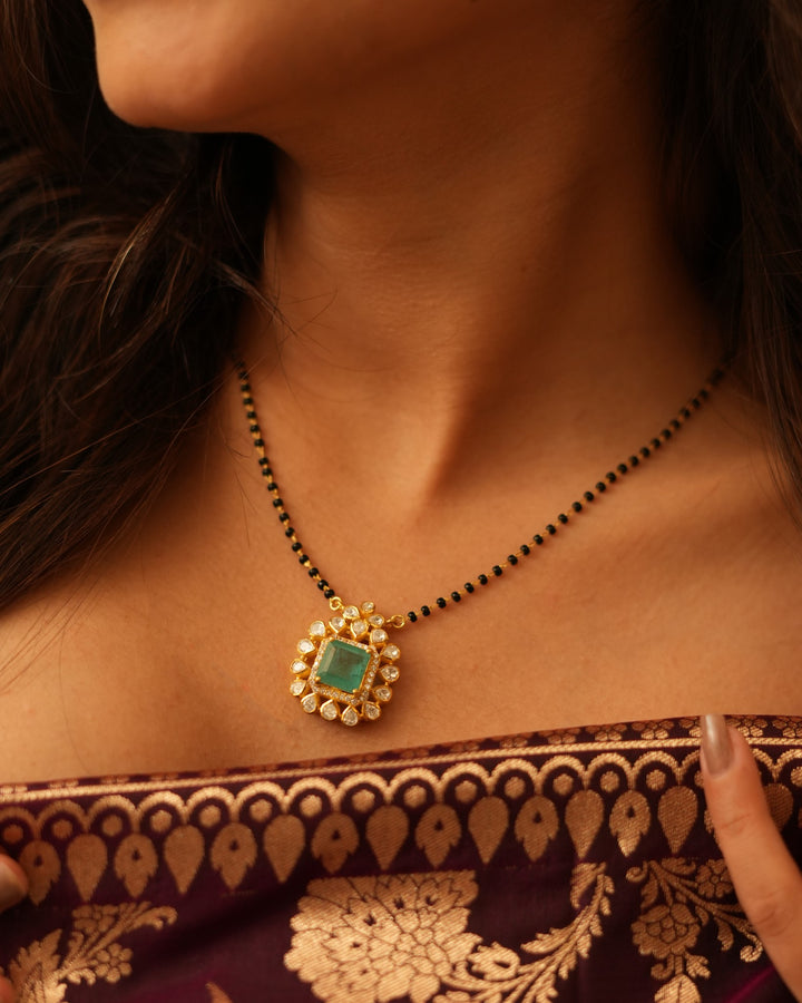 Polki Silver Mangalsutra
