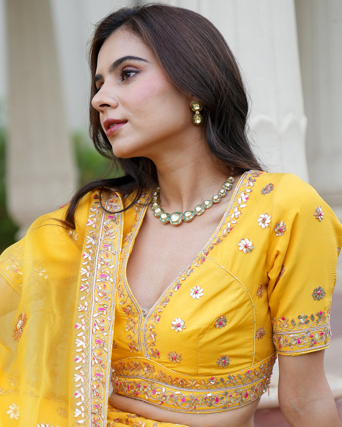 Polki Silver Necklace