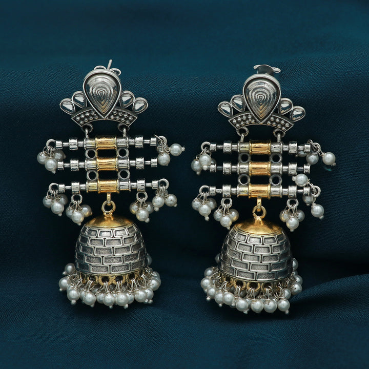 Silver Dual Tone Antique Jhoomka