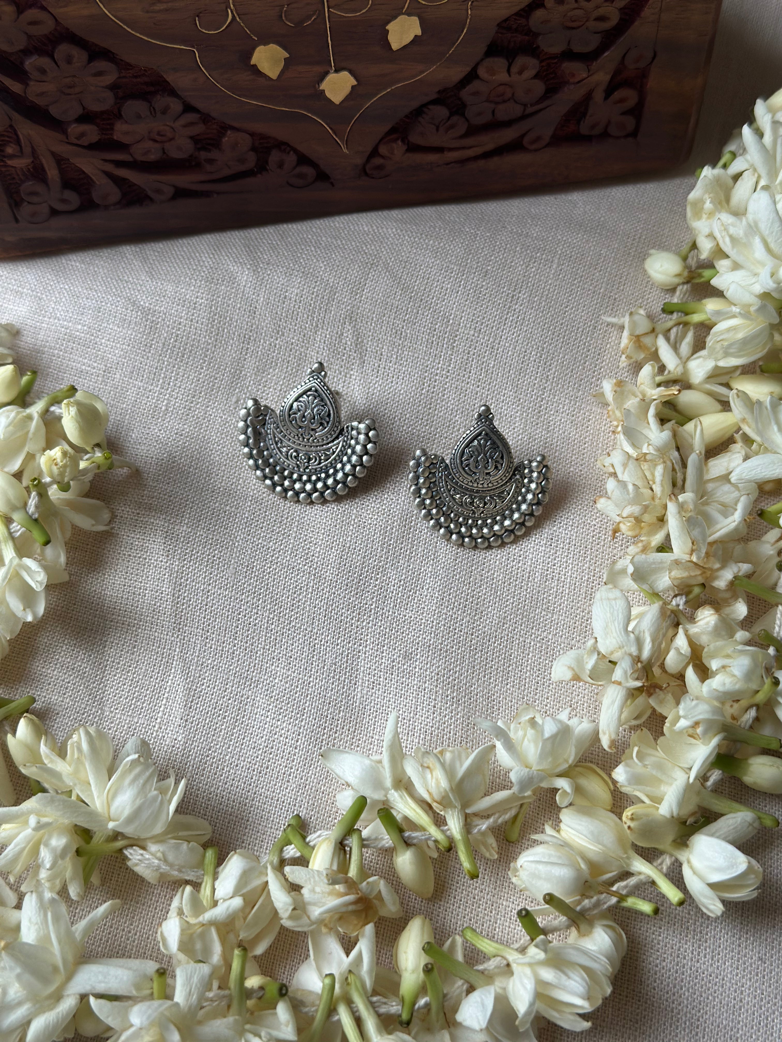 Silver Oxidised Earrings 

