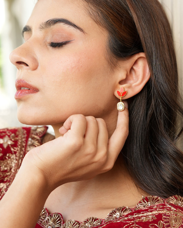 Small Polki Daily Wear Earrings
