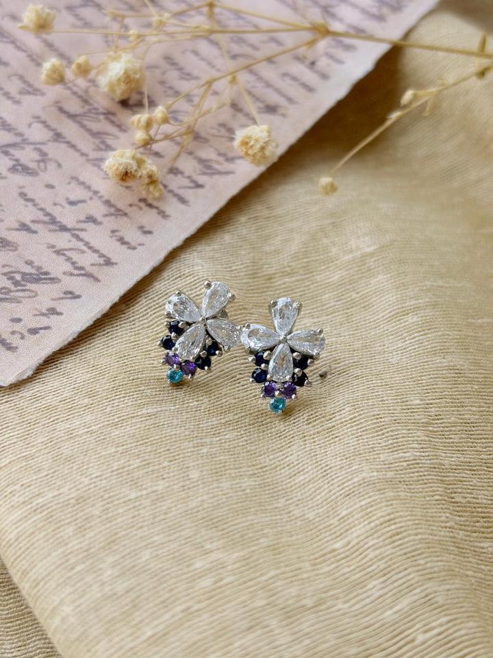 Silver Summer Love Stud Earrings