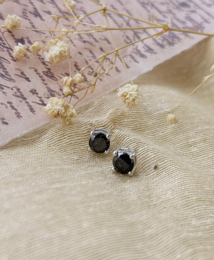 Silver Daily Wear Black Earrings
