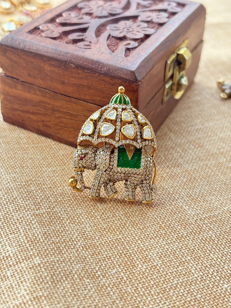 Silver Gajraj Brooch
