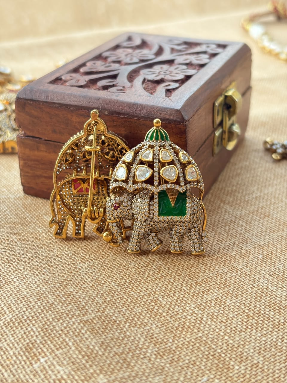 Silver Gajraj Brooch