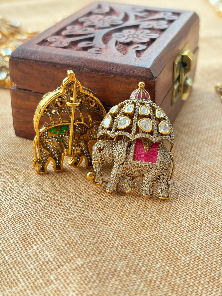 Silver Gajraj Brooch