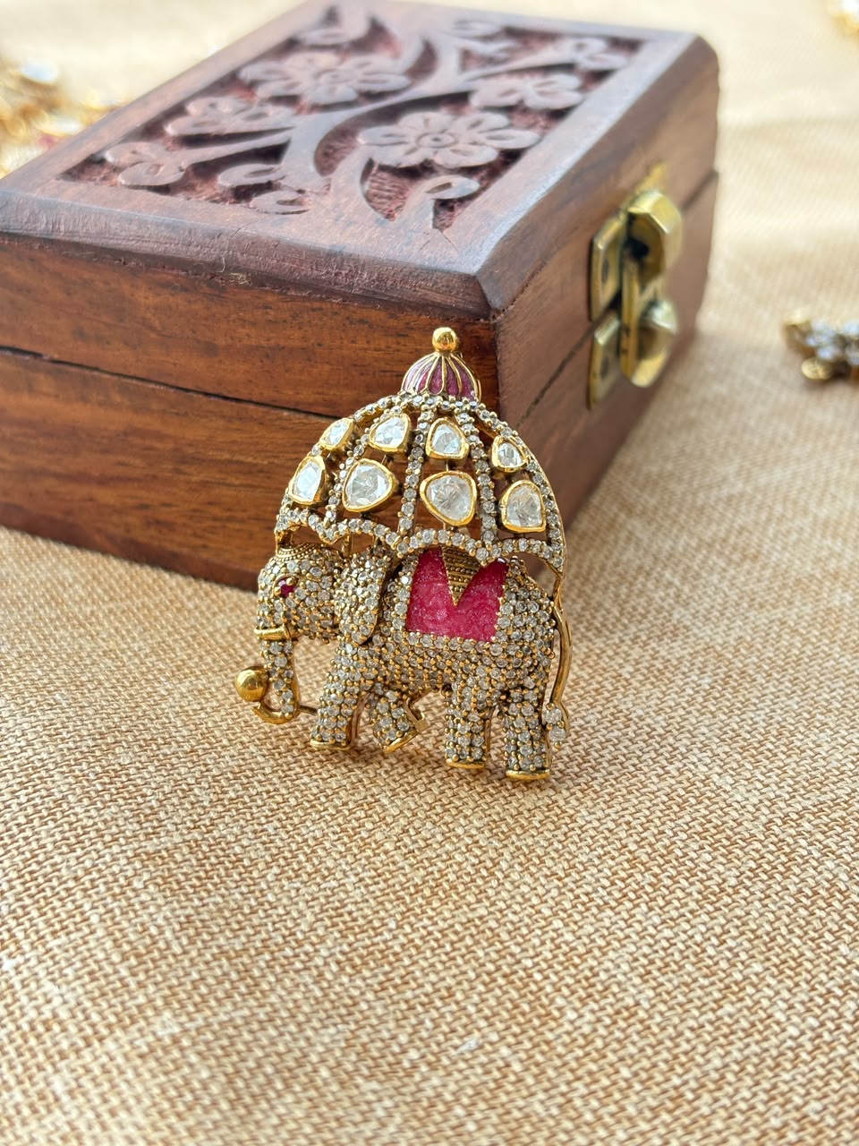 Silver Gajraj Brooch