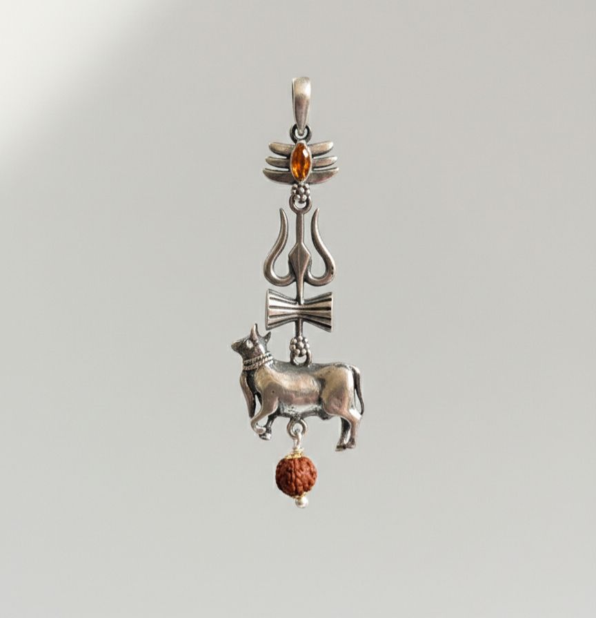 Varanasi Shiva Pure Silver Pendant