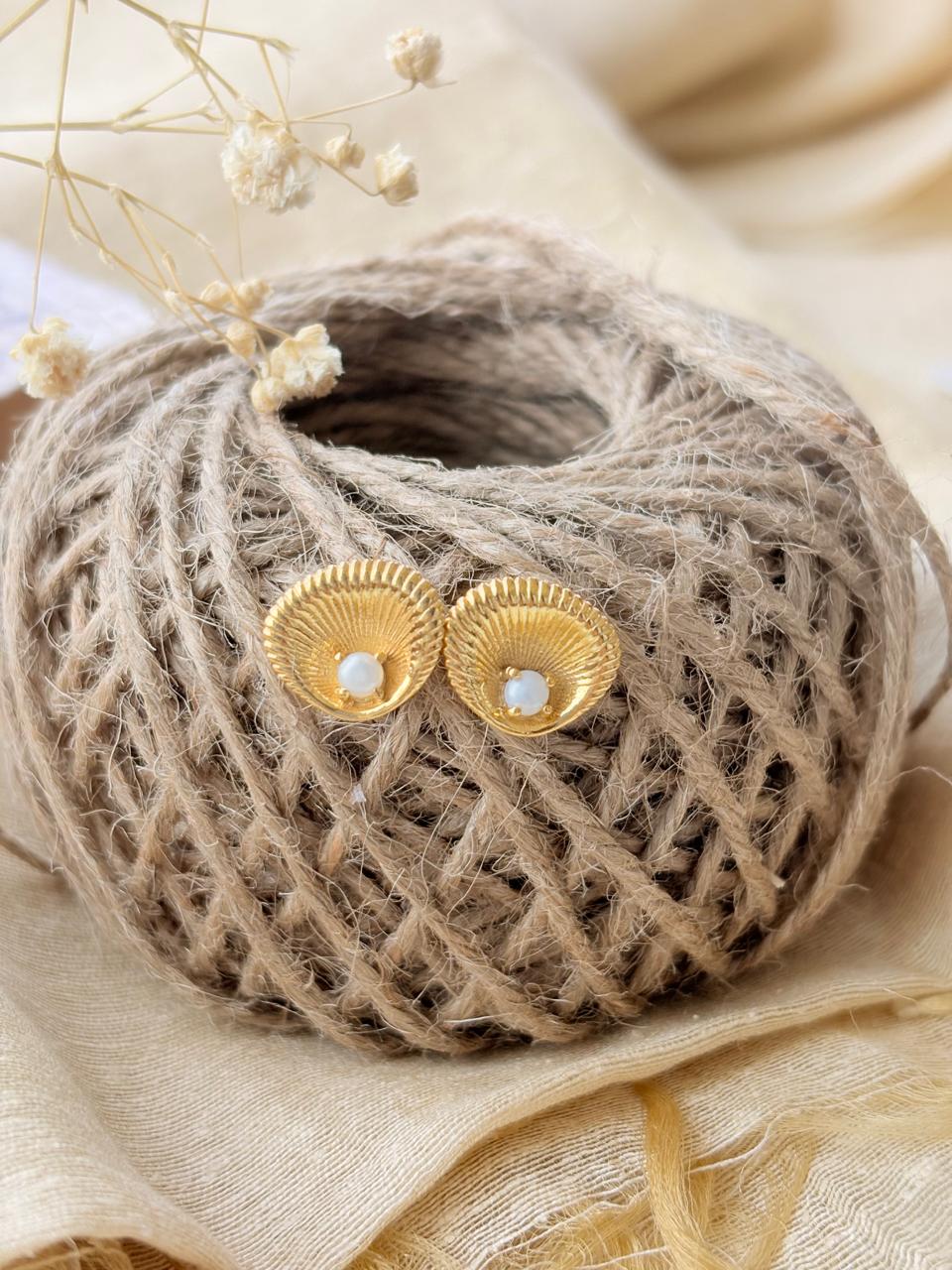 Gold Plated Pearl Earrings