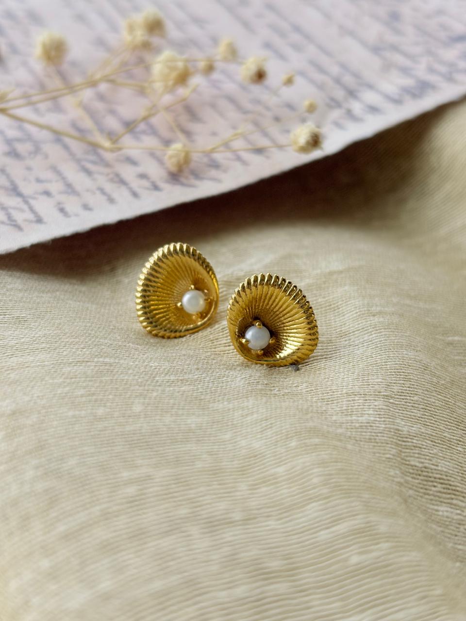 Gold Plated Pearl Earrings