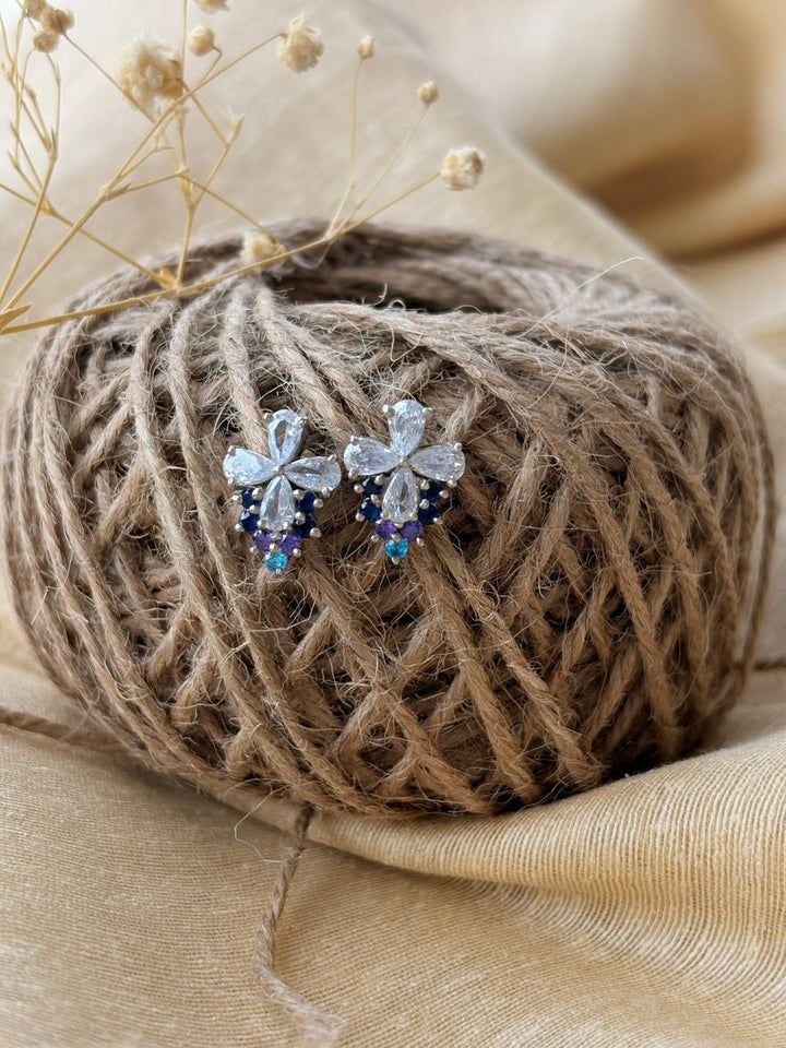 Silver Summer Love Stud Earrings