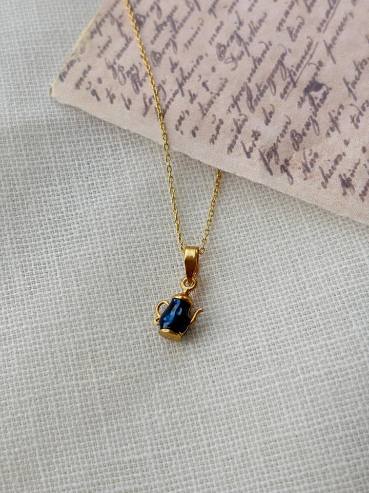 Gold Plated Green Teapot Peantant Without Chain