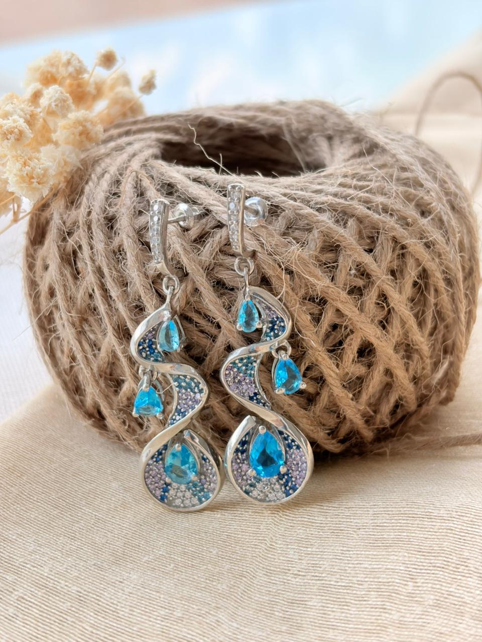 Silver Contemporary Drop Earrings