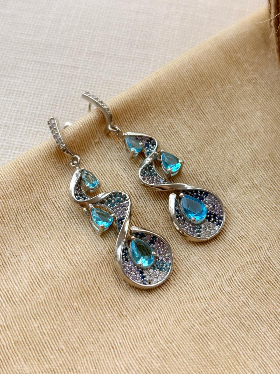 Silver Contemporary Drop Earrings