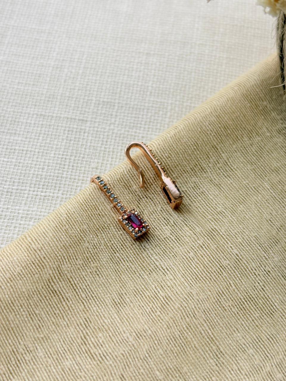 Silver Rose Gold Plated Earrings