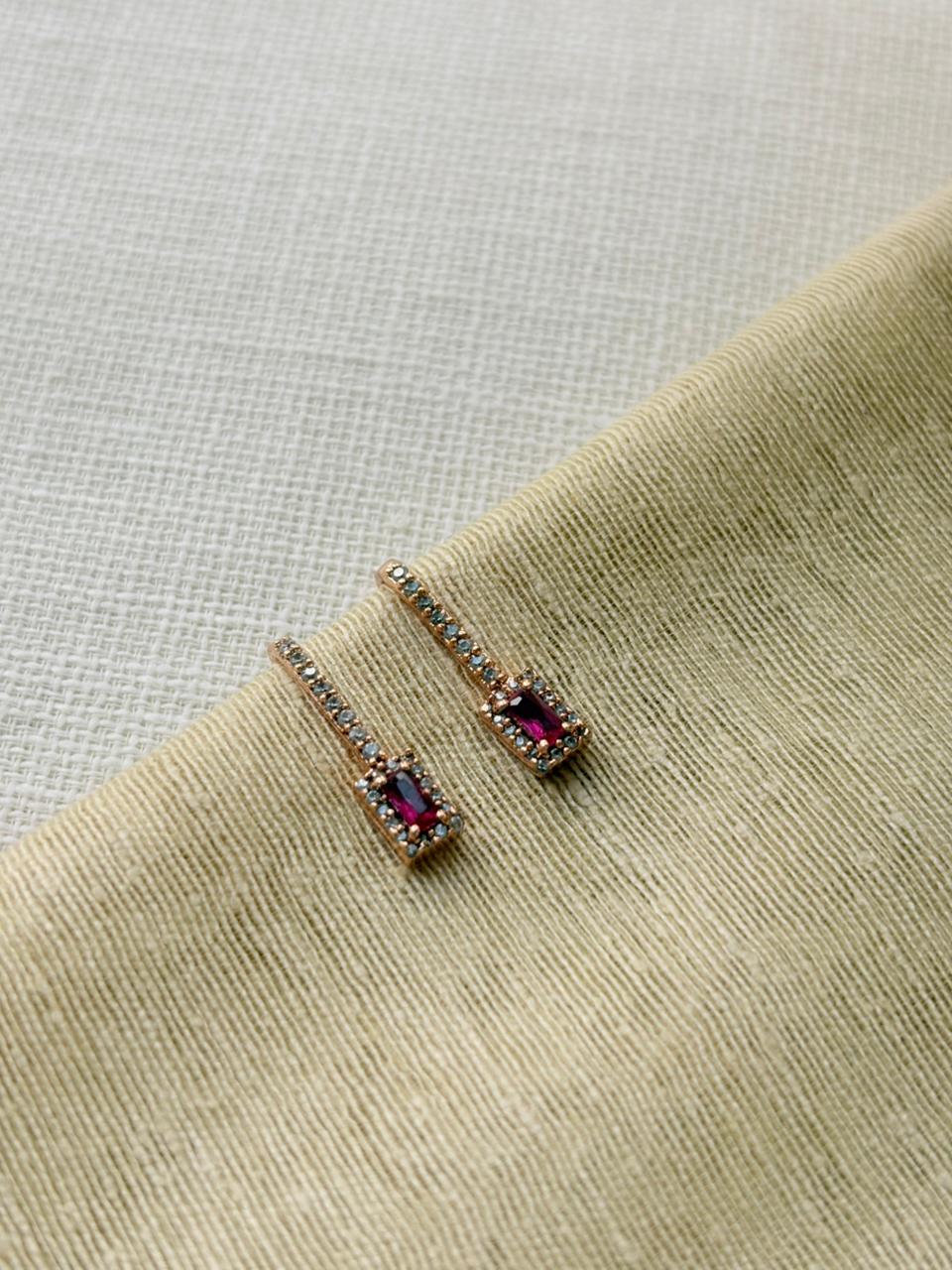 Silver Rose Gold Plated Earrings