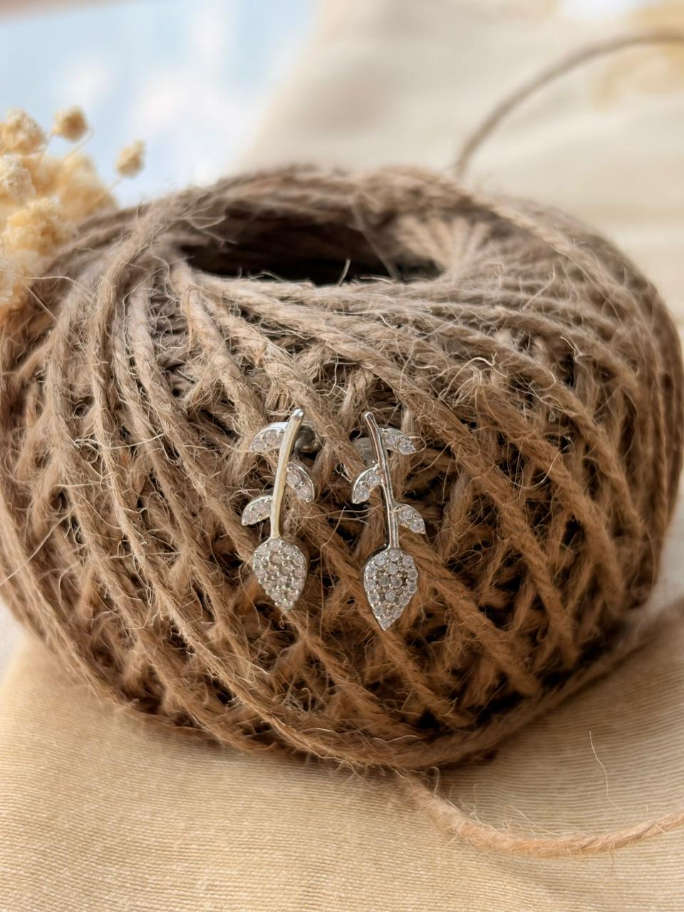 Silver Daily Wear Leaf Earrings