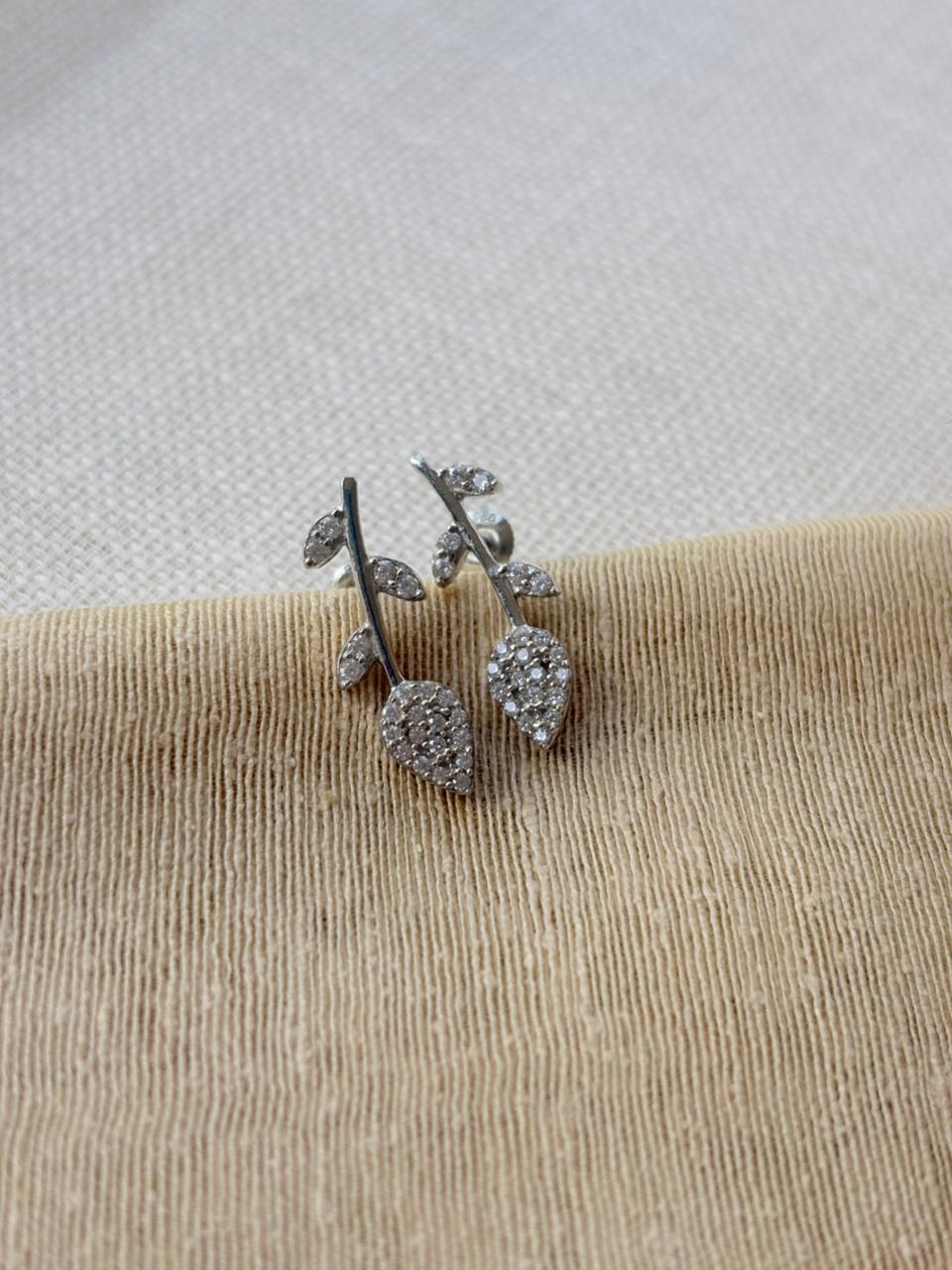 Silver Daily Wear Leaf Earrings