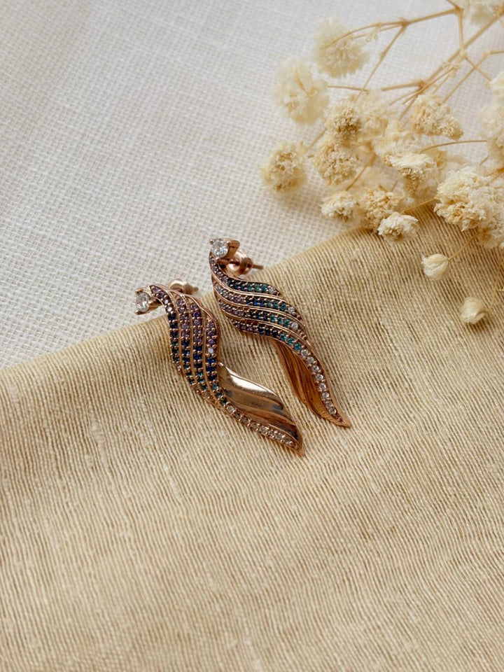 Silver Shining Wave Earrings