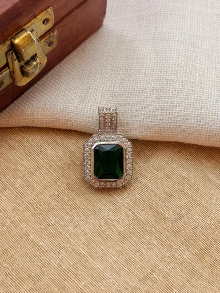 Silver Minimalist Gigantic Black Stone Pendant (Without Chain)