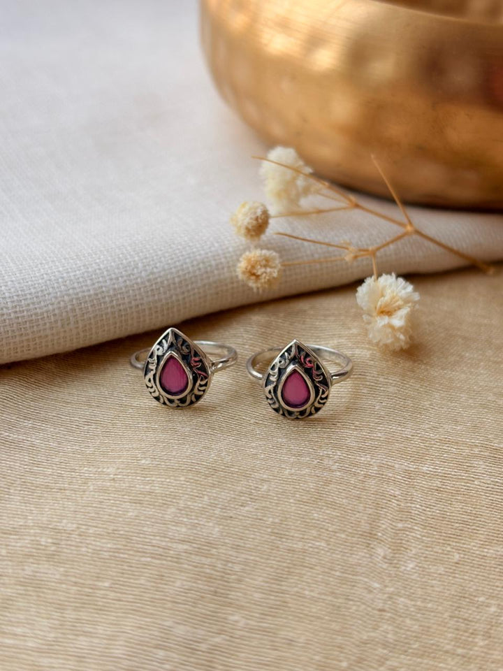 Silver purple Stone Toe Ring