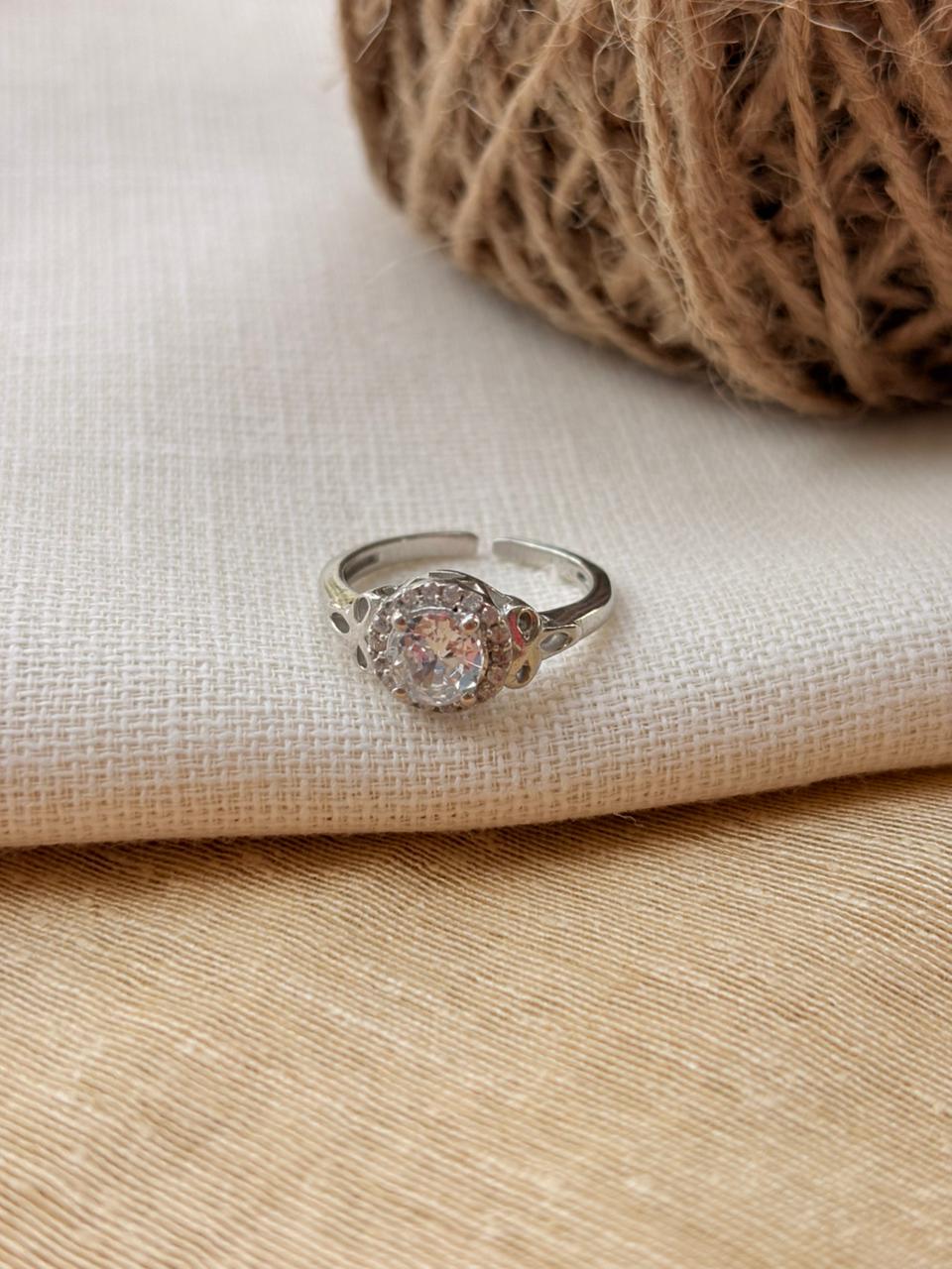 CZ Stone Silver Ring