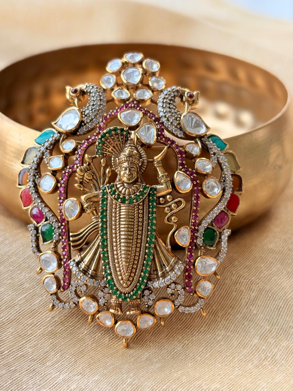 Silver Shrinath Ji pendant from Nathdwara