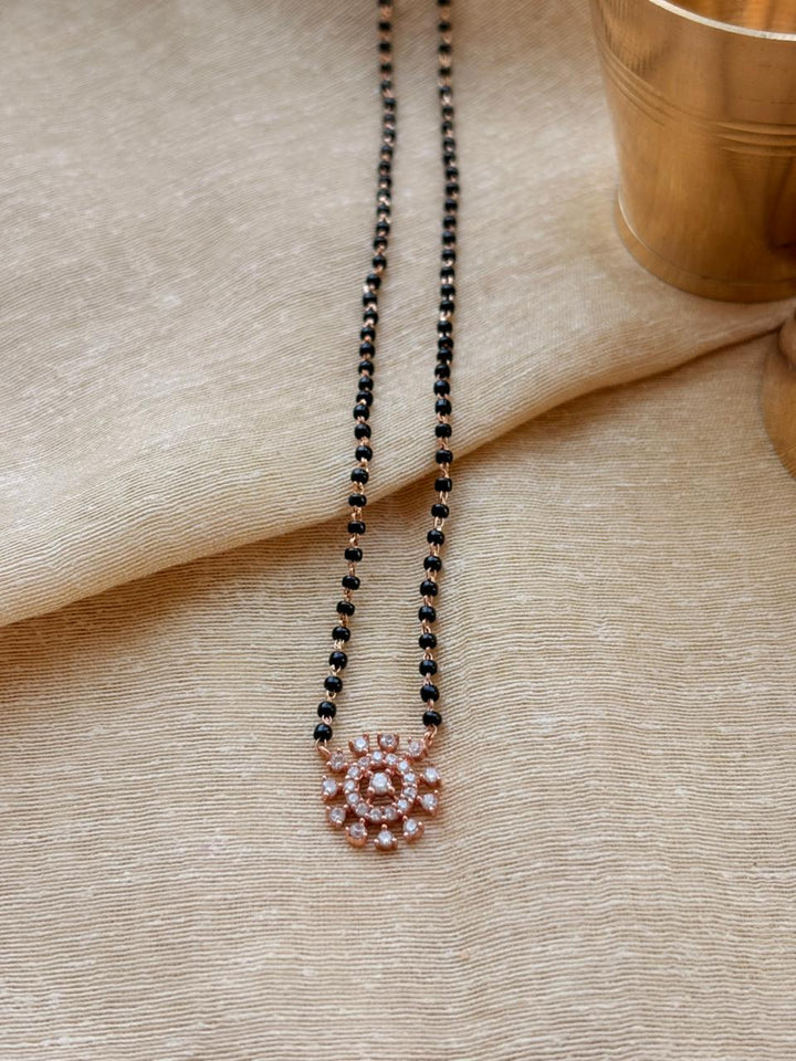 Silver Round  Mangalsutra Necklace  (With Chain)