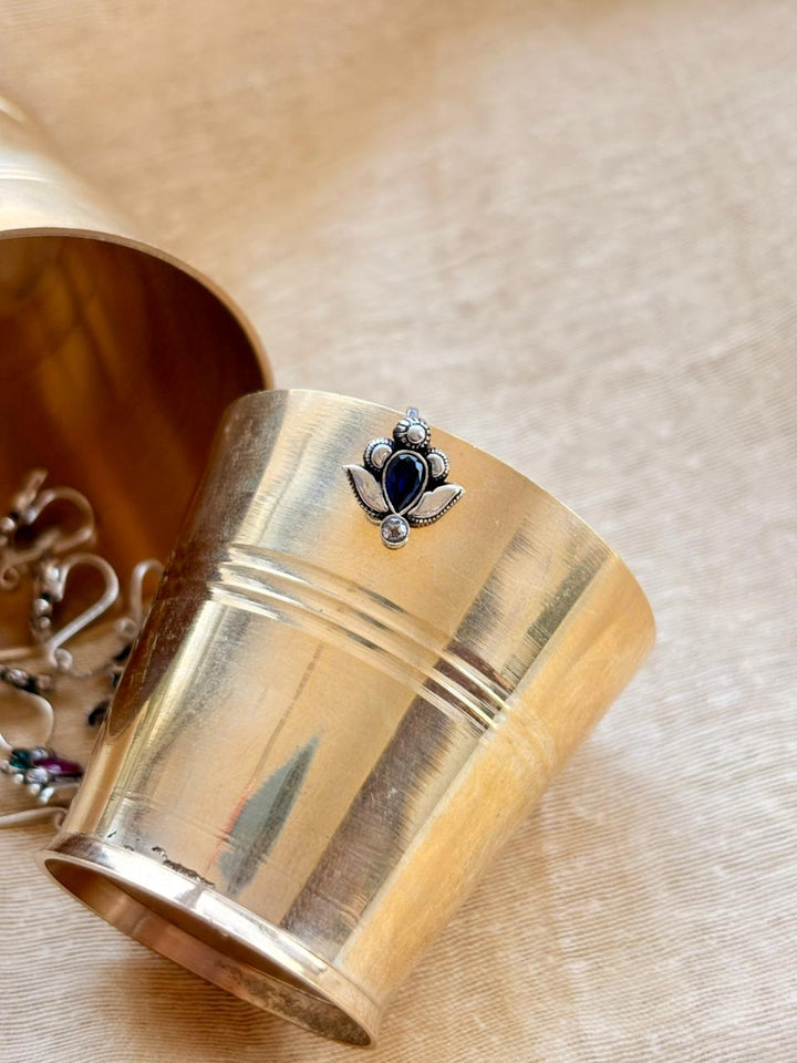 Silver Blue Stone Nosepin