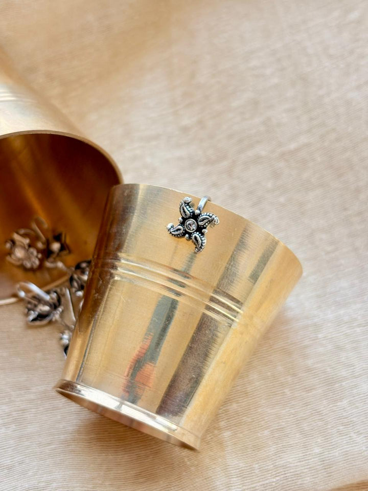 Silver Swastik Nosepin (Press on)